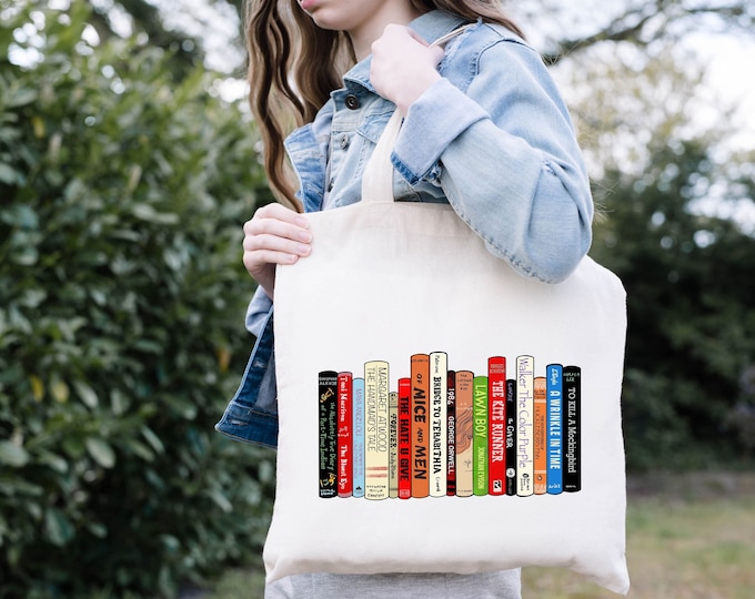 Bolso de mano para libros, bolso de mano para profesores, estoy con los libros, bolso de mano para libros, bolso de mano para lectura, bolso de biblioteca, bolso de libros para profesores