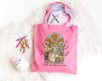 Vintage Tale as Old as Time Tote Bag, Beauty and the Beast Tote