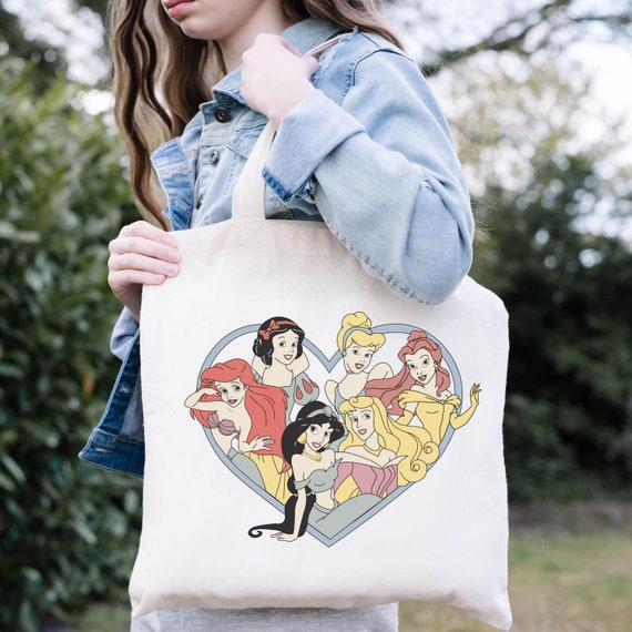 Disney Princess Tote Bag Princess Tote Bag Princess Belle Tote Bag Princess Cinderella Tote Bag Snow White Tote Bag Jasmine Tote Bag Etsy