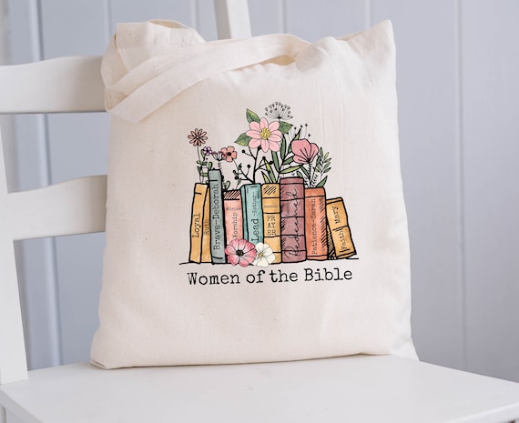 Women Of The Bible Tote Bag,Mother’s Day Gift,Christian Canvas Tote Bag,Cute Tote Bag Aesthetic,Christian Gift Women,Shoulder Bag For School