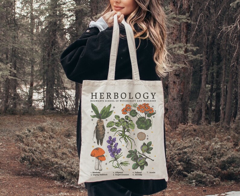 Herbology Plants Tote Bag Plant Lover Tote Bag Gardening Etsy