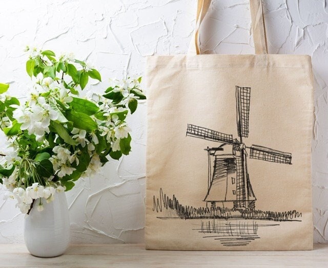 Diy windmill tote bag sale