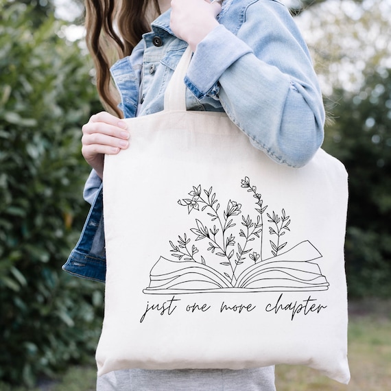 Just For You Tote Bag, Flower Bag, Book Tote Bag, Book Lover Gift, Inspirational Tote, Beach Bag, Birthday Gift For Her, Reusable Tote Bag