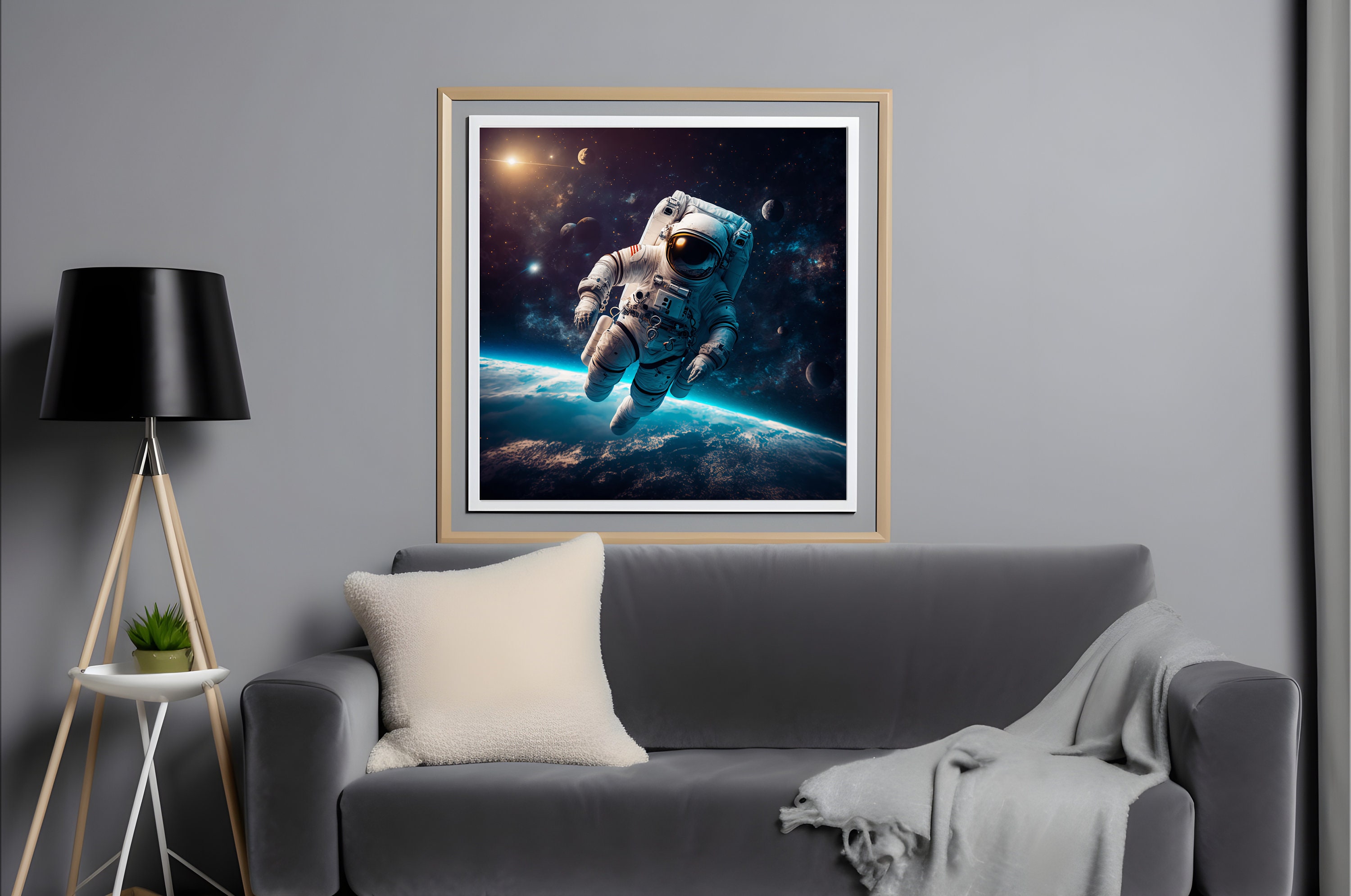 Astronaut Lost in Space Canvas Wall Art Space - Etsy