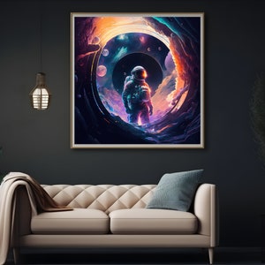 Astronaut Art Canvas,Home Decor,Outer , Space Painting, Astronaut, Exquisite Outer Space Wall Decor for Celestial Homes,Captivating Wall Art