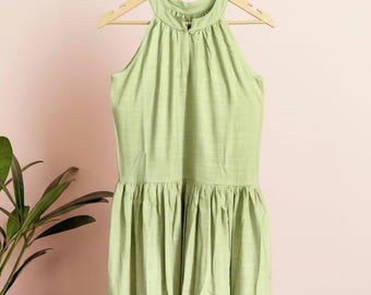 Groene ombre maxi-jurk - lange jurk dames - zomerjurk