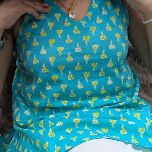 Blue Cotton Halter Neck Top – Backless Tie-Up Sleeveless Kurti image 14