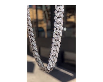 15mm Mens Catena A Maglia Cubana Due Pietre Ghiacciate Collana Con Naso Di Maiale Spesso Per Le Donne Bling CZ Gioielli Hip Hop Trasporto Di Goccia - Foto 12