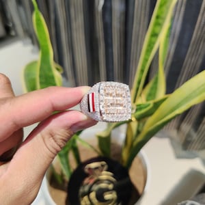 Gefrorener Ring, VVS Moissanite Diamant Herrenring, Hip Hop Buchstabenring, gefrorter individueller Moissanite Ring, Hip Hop Schmuck Geschenk