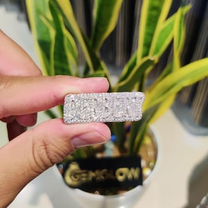 Anillo de raperos de hip hop, anillo de hombre con diamantes de moissanita VVS, anillo con inicial helada, joyería de hip hop, anillo para hombre, anillo de diamantes de moissanita