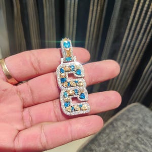 Colgante de letra con escarcha, colgante de moissanita personalizado, colgantes de hip hop con escarcha, joyería de hip hop brillante, colgante de lujo, colgante de hip hop