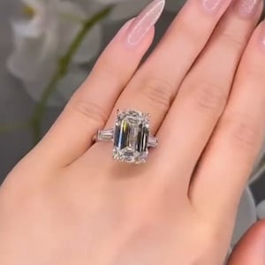 8 Ct lab grown diamond engagement ring, Three stone Lab diamond ring, Wedding ring for her Anniversary gift, Trilogy Diamond Ring