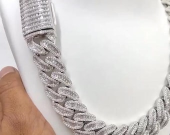 15mm Mens Catena A Maglia Cubana Due Pietre Ghiacciate Collana Con Naso Di Maiale Spesso Per Le Donne Bling CZ Gioielli Hip Hop Trasporto Di Goccia - Foto 7