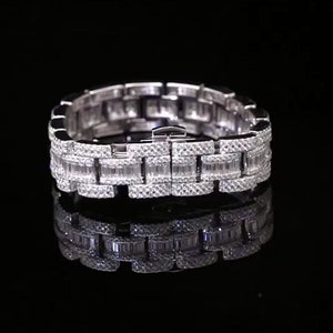 18mm Baguette Moissanite Cuban Bracelet, Iced Out Cuban Bracelet, Hip Hop Jewelry, Custom Diamond Bracelet For Men/Women, Birthday Gift