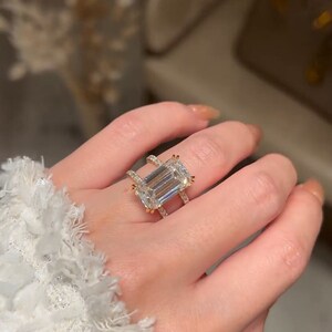 10 carat Emerald Cut Lab Grown Diamond Ring, Wedding Promise Ring, Proposal Ring, Gift for Her, Emerald Cut Diamond Ring, IGI Certified