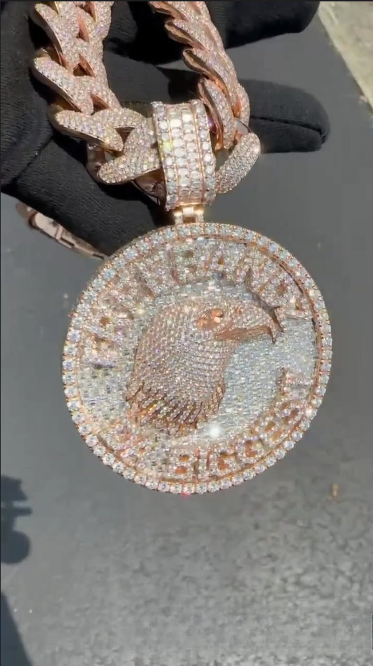 Custom Fully Iced Round Letter Pendant, Iced Out Circle Hip Hop ...