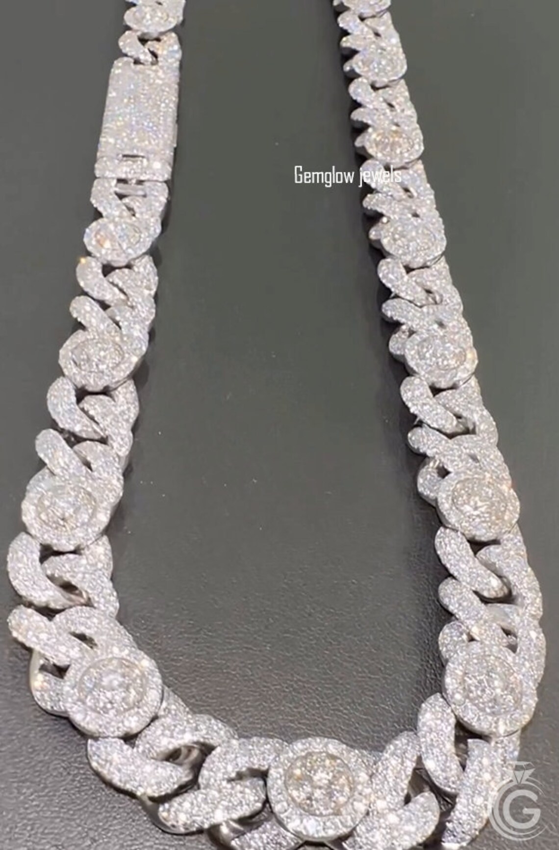 16mm Iced Out Miami Cuban Link Chain, 925 Sterling Silver Cuban, Iced ...