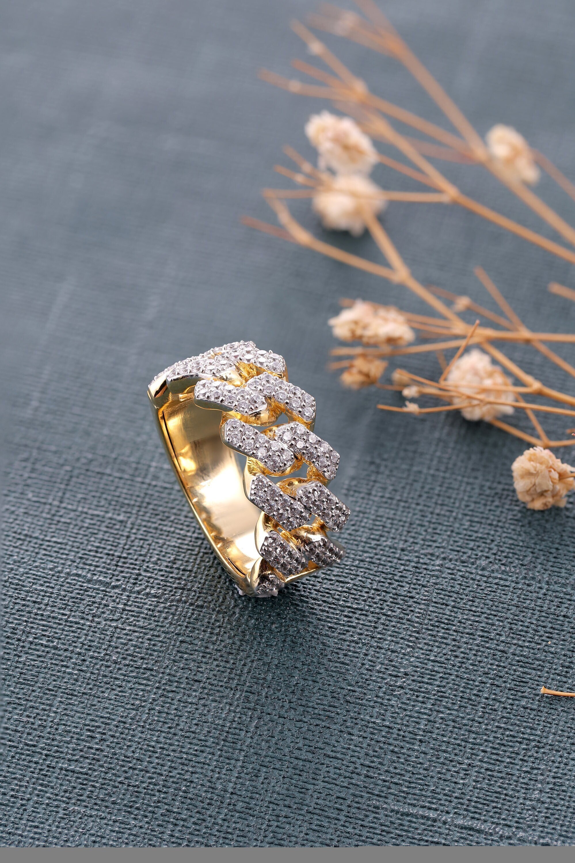 Iced Out Cuban Ring Etsy UK
