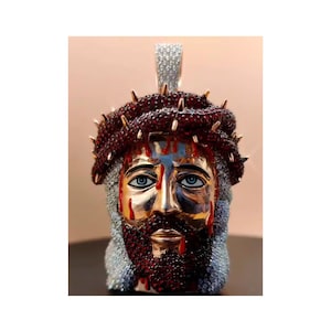 Iced Out Jesus Face Pendant, Icy Diamond Jesus Face Necklace, Religious Pendant For Men Custom Hiphop Pendant For Men, Religious Charm.