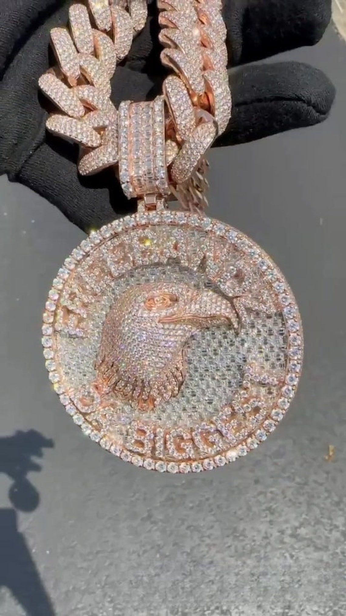 Custom Fully Iced Round Letter Pendant, Iced Out Circle Hip Hop ...