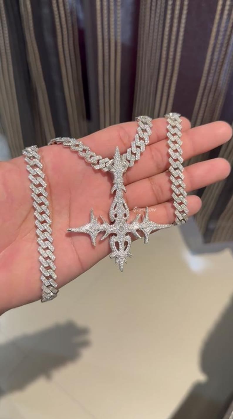 Iced Out Hip Hop Cross Pendant With Cuban Chain, Custom Hip Hop Cross ...