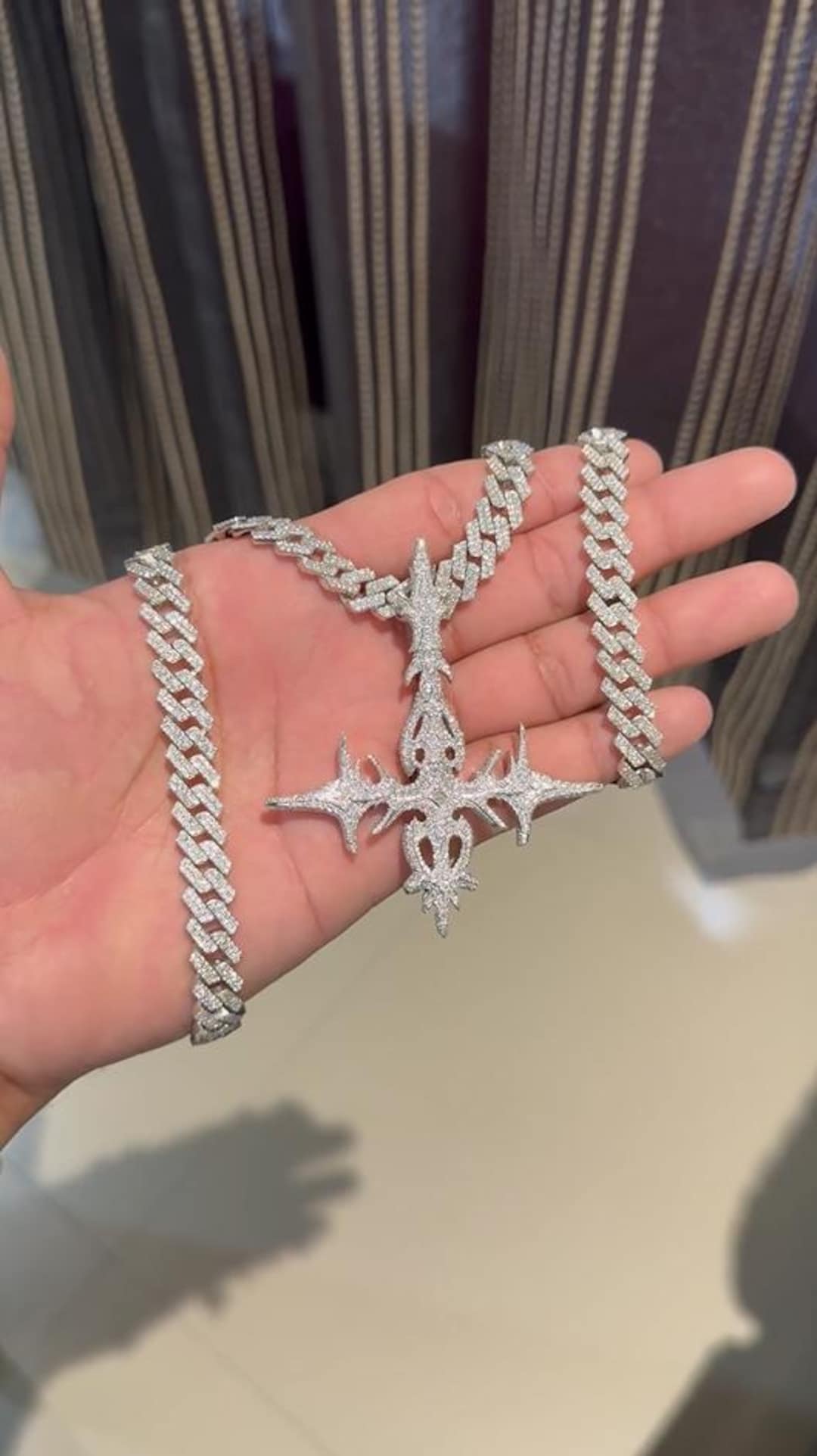 Iced Out Hip Hop Cross Pendant With Cuban Chain, Custom Hip Hop Cross ...