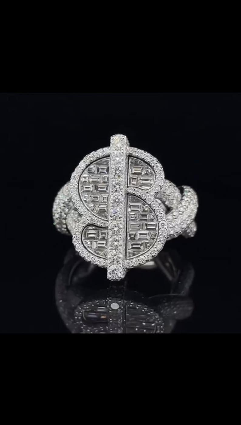 Custom Rapper Rings Fully Iced Out Hip Hop Ring, Men's Hip Hop Ring, Dollar Sign Ring ...