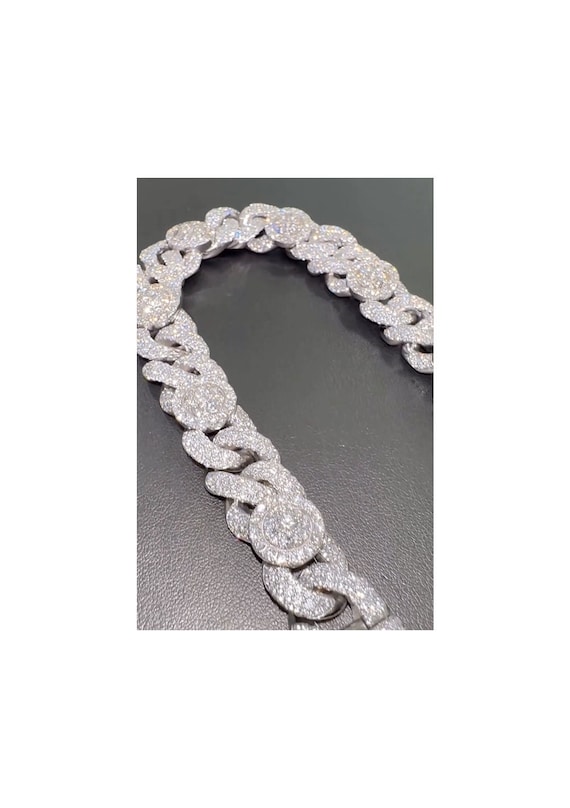 16mm Iced Out Miami Cuban Link Chain, 925 Sterling Silver Cuban