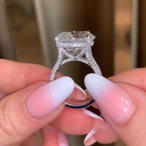 5ct 4 Prong Solitaire Moissanite Diamond Engagement Ring in 10K Gold, Classic Round Cut Solitaire Ring, Promise Ring, Dainty Minimalist Ring