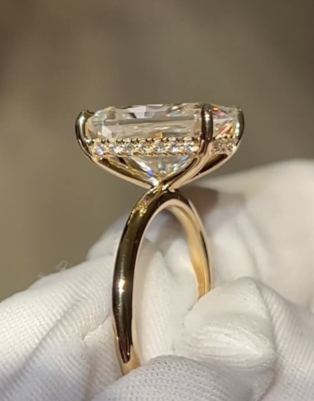 Anello di fidanzamento con moissanite da 4,5 ct, anello di