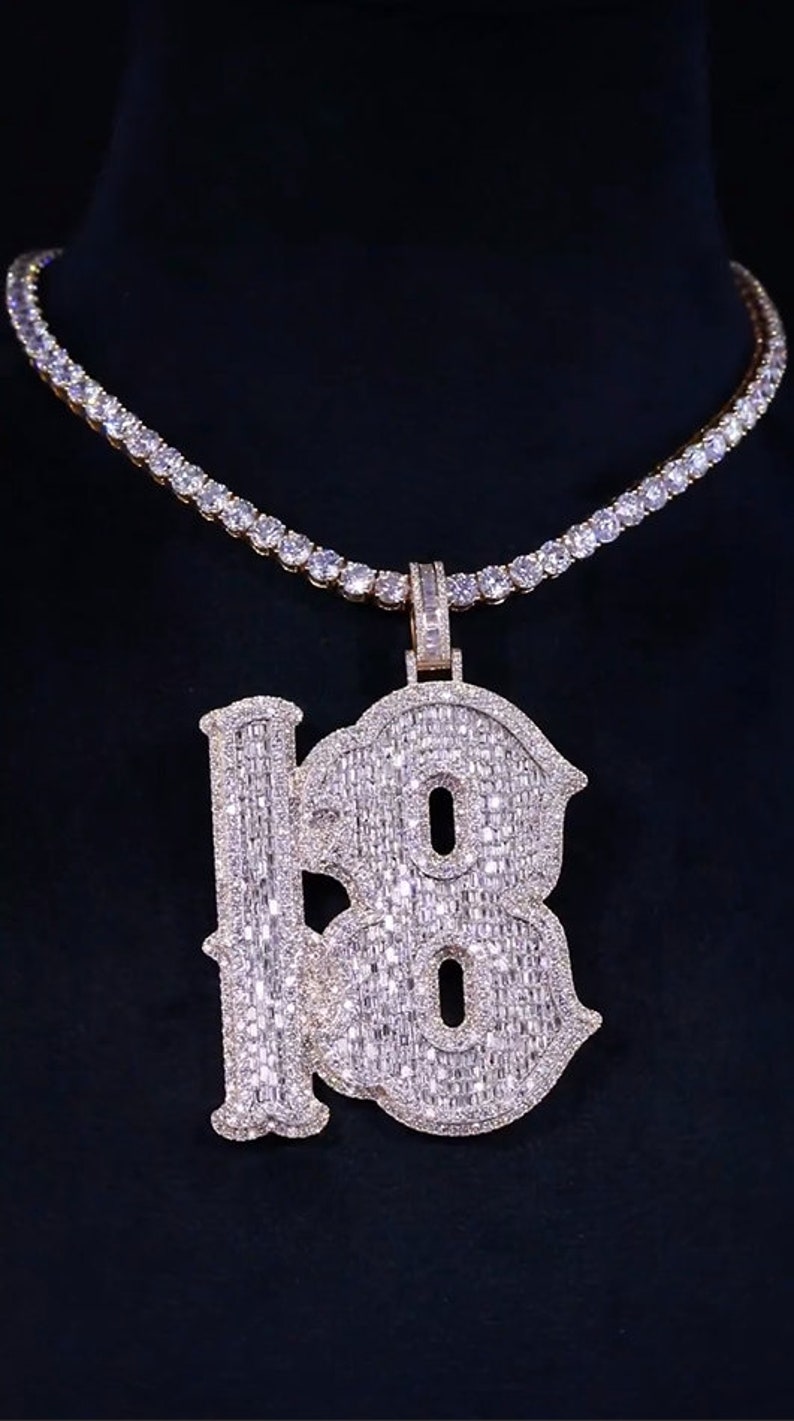 Rapper Pendant Numbers Custom Iced Out Any Number Pendant, Iced Out VVS Letter Hip Hop Pendant ...