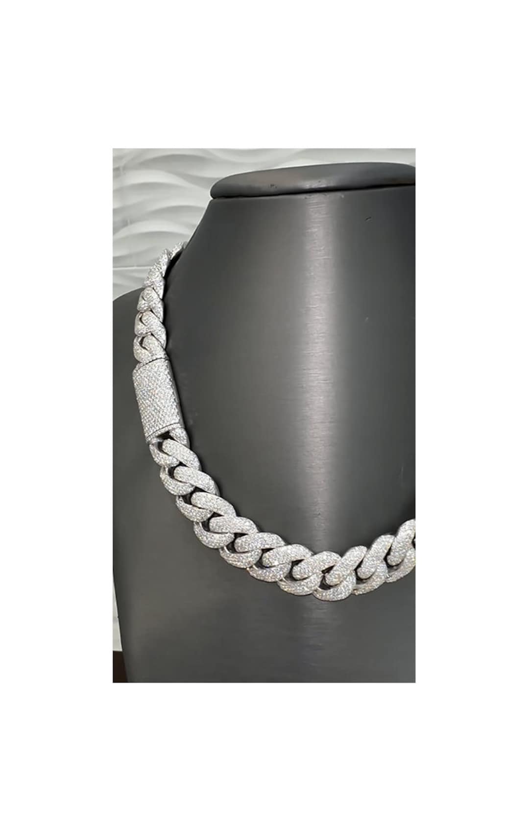 16mm Iced Out Cuban Chain, Miami Cuban Link Chain, 925 Sterling