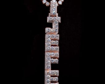 Initial Letter Pendant, Custom Fully Iced Letter Pendant, Rapper&#39;s Hip Hop Jewelry, Men&#39;s Pendant, Hip Hop Jewelry, Iced Moissanite Pendant
