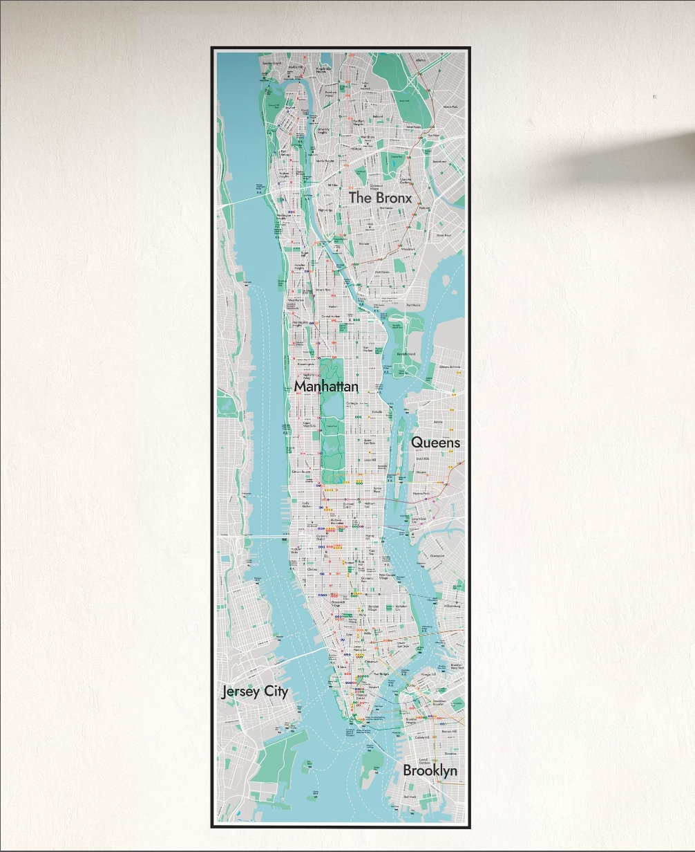 1993 MANHATTAN New York City map ラミネート 1993 MANHATTAN New York City map ラミネート 1993 New York City Map