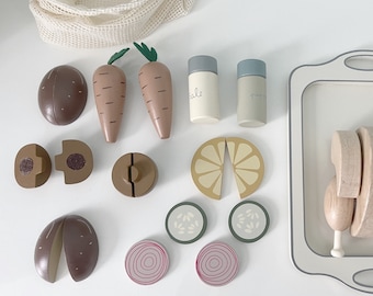 Set da cucina in legno fatto a mano per tutta la famiglia: giocattolo Montessori interattivo, regalo di compleanno ideale per bambini!