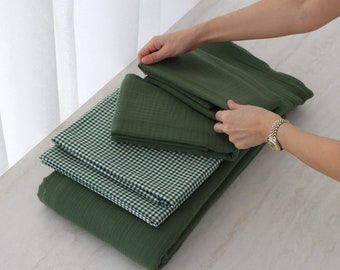 Taie d'oreiller douce, mousseline verte 100 % coton - Taie d'oreiller bohème écologique - Parfaite pour la décoration intérieure, idéale pour une pendaison de crémaillère et un cadeau de fête des mères