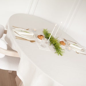 Chic Cream Table Cloth, Aesthetics Linen Table Cloth for Table, Table Linens for Housewarming Gift, Custom Table Cloth