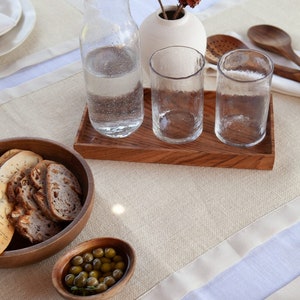 Beige Table Cloths, Embroidered Laminated Table Cloths, Washable Linen Table Cloth, Custom Table Cloth for Table Decor,