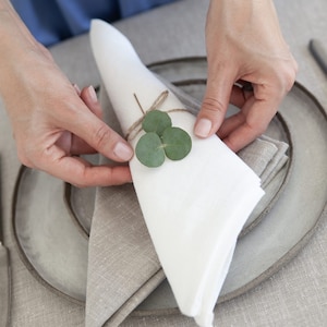 White Wedding Napkins, Napkins for Table Decor, Washable Linen Paper Napkins, Dinner Napkins for Home Decor, Cloth Napkins, Napkin for Table