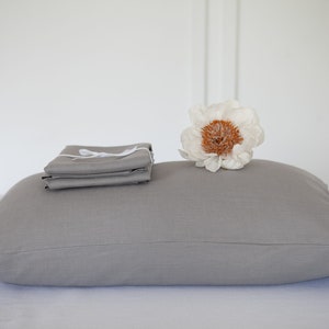 Gray 100% Linen Pillowcase, Organic Pillowcase, Organic Linen Pillowcase, Square Pillowcase, Bedroom Decor,Minimalist Home Decor