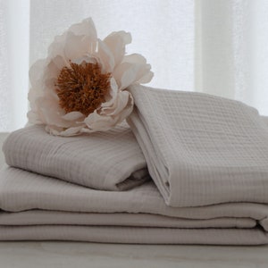 White Muslin  Duvet Cover, Organiz Muslin Bedding,  Duvet  Cover, Boho  Duvet  Cover, Natural Muslin, Coasters for Gift