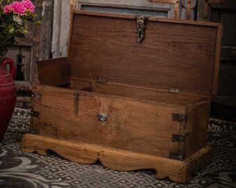 Handmade Wooden Merchant Box | Storage Box | Storage Trunk | Rustic Storage Box | Handcrafted Organizer | Vintage Style Chest