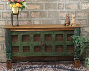 Vintage Reclaimed Wood Console Cabinet | Side Stand | Table |