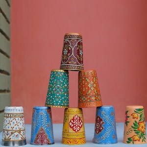 Exquisite Handmade Jaipuri Meenakari Kitchen Glasses - Beautifully Crafted and Attractive | Set of6 and 8 Glasses | Meenakari Decor | Gift