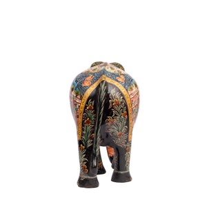 Handpainted Teak Wood Elephant Wedding Procession painted Tradition Artistry wedding gift miniature painted rajasthani art . image 7