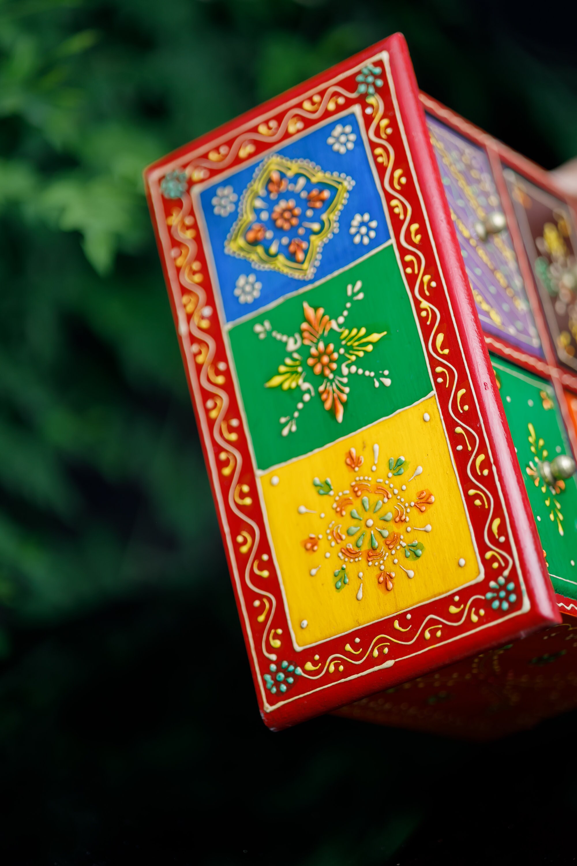 Handpainted Ethnic Indian Style Wooden Small 4 Chest of Etsy