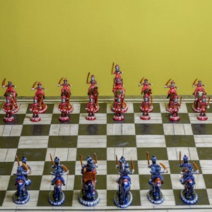 Multicolor Shrinath Art Gallery Brass Chess Board Set