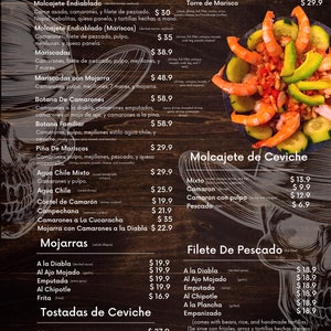 Mexican Restaurant Menu v2 Template English with Spanish Translations with Bar, Drinks, Night Club, and Specials menú para restaurante Mex image 5