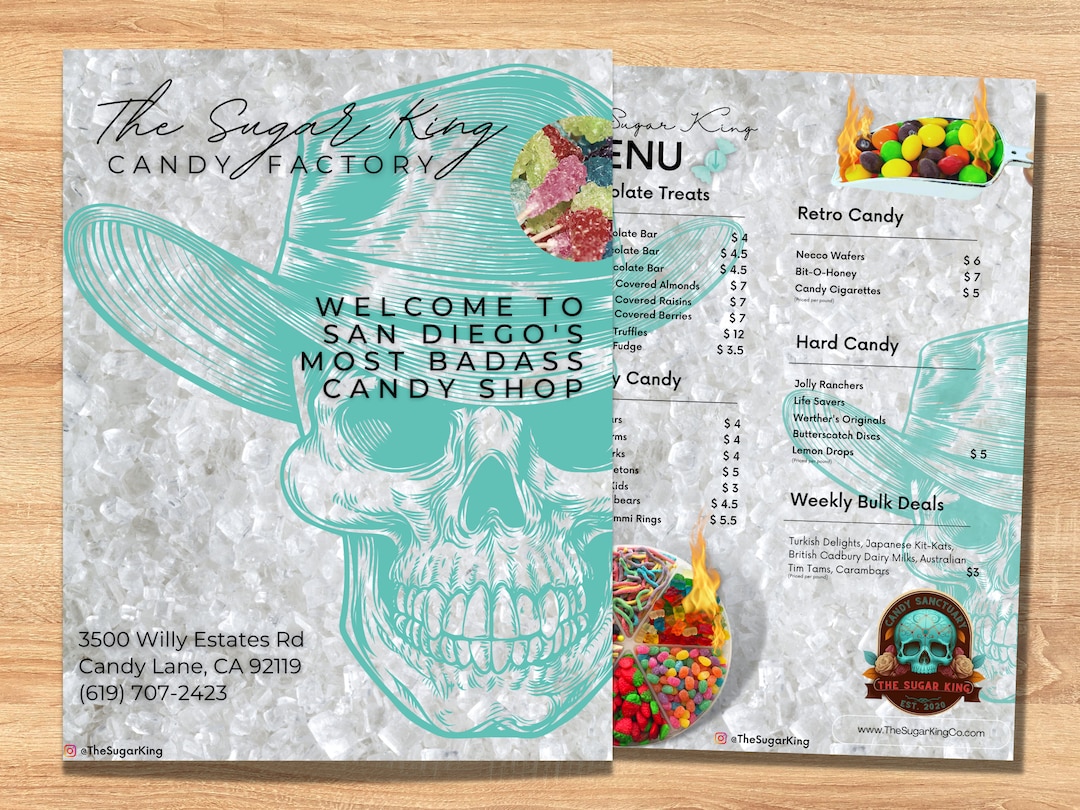 Treats Menu, Candy Shop Menu, Etsy Pricelist, DOWNLOAD, Party Favor Menu, Treats Business