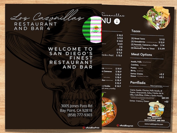 Mexican Restaurant Menu In Spanish